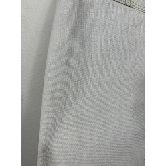 7 For All Mankind Denim Overall Dress Size Small Blue White Mini Bib - Picture 9 of 12